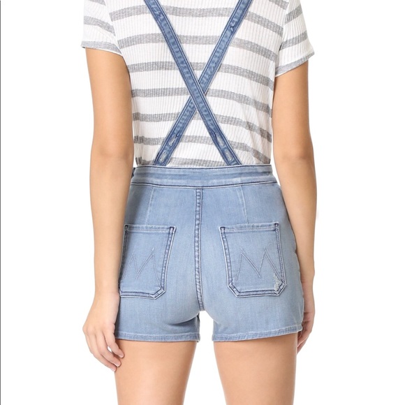NWT mother denim swooner shorts overalls - Picture 2 of 5